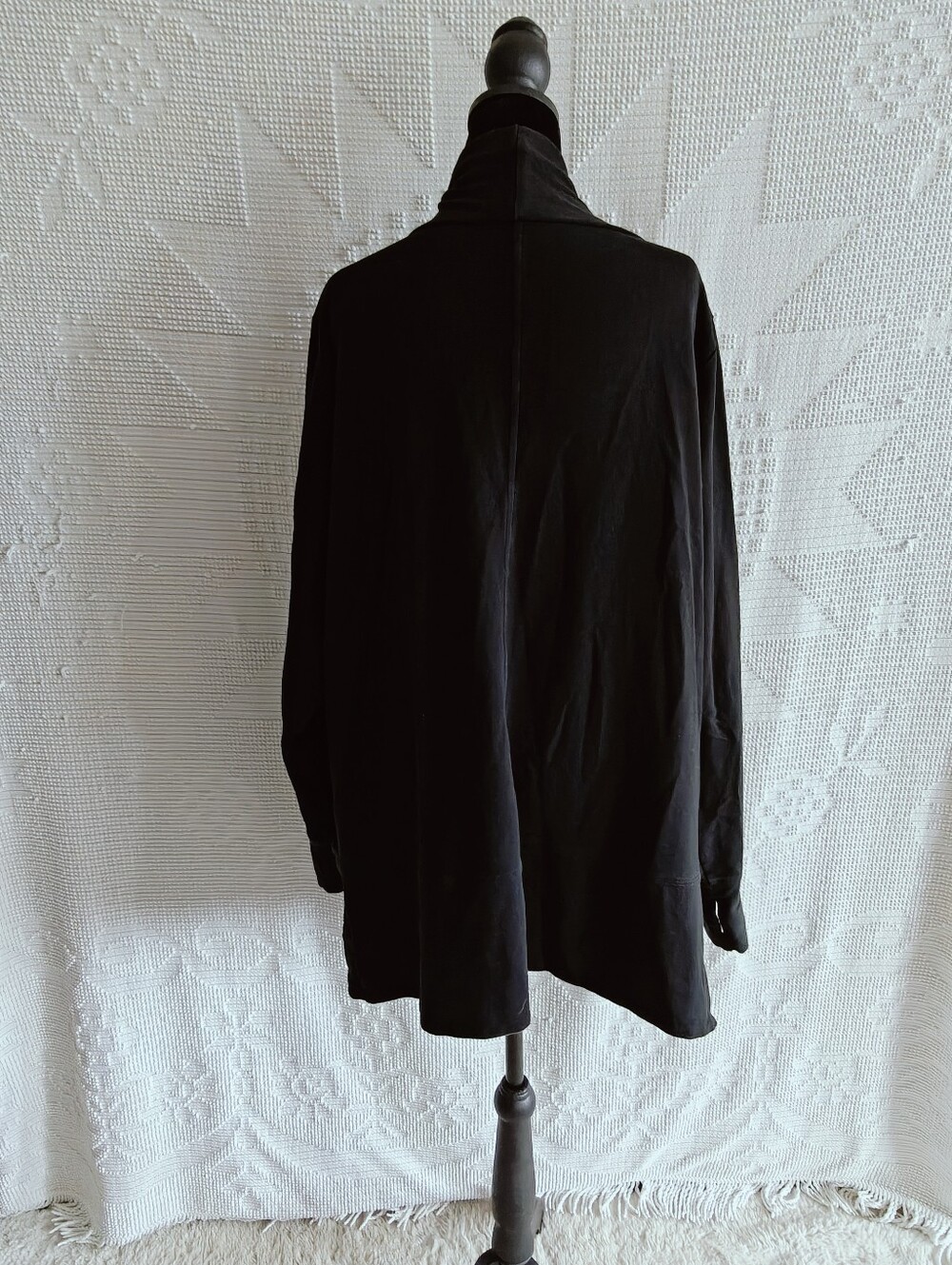 Activezone 2XL Plus Size | Black Open Front Cardigan | Collared Sweater Pockets - Picture 3 of 5